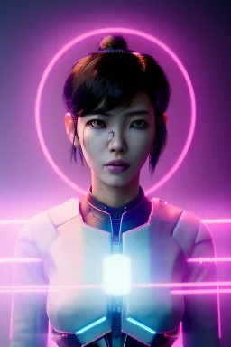 portrait, Asian cyborg woman, ghost in the shell style :: symmetry photography, cyberpunk style, pink hair, makeup, long line eye, light iris, :: black samurai armor, japanese traditional pattern, wires and circuits, pink, white, black :: cinematic, Ultra realistic, dark scene, soft color, highly detailed, unreal engine 5, RTX, ultra detail, 3d, finely drawn, high definition.