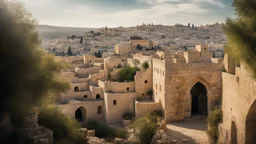 calm beauty, fantasy, magic, splendor, uplifting, inspiring, therapeutic, ancient Jerusalem, springtime, sunlight, chiaroscuro, color, award-winning colour photograph, Nikon 35mm