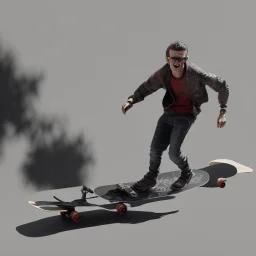 casey Neistat on a skateboard, detailed