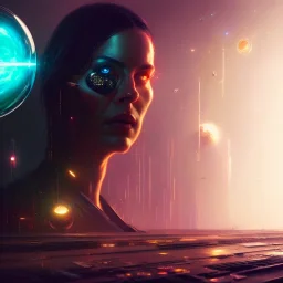 The universe is inside a glass ball, angry, emperious, 8k resolution concept art portrait by Greg Rutkowski, cyberpunk 2077