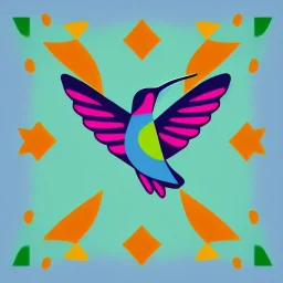 hummingbird geometric abstract