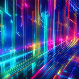 abstract sci fi background, flat background, colorful lights