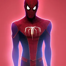 electric spiderman, dark red, bloody