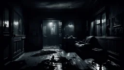 Hogyan is érthetné a második emeleti lakó a földszinten élő nyomorúságát? high contrast, detailed, dark , noir, thriller, deep dark colors, gloomy, cinematic