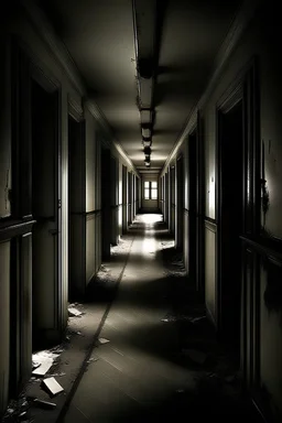 It was my first day at work and I was walking down that long, dark, dilapidated corridor to my room, which was located at the end of that corridor