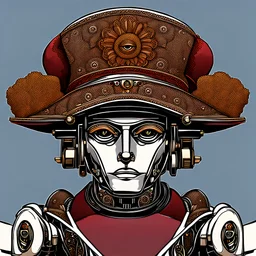 a robot with a Persian hat illustration