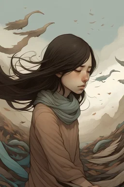 Girl embraces the imaginations of all those who left her