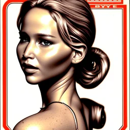 Jennifer Lawrence on a baseball card