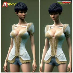 realistic photo of a 23-year-old gentle graceful boyish damsel pixie, short men's hairstyle, short black hair, boyish face, beautiful women's cleavage, women's jeans with gaps with lace mesh and rhinestones, trousers fit wide hips, high heels, very thin waist, big ass, fashionable women's handbags, party for girls