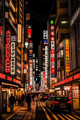 Photograph of the strrets of Tokyo at night