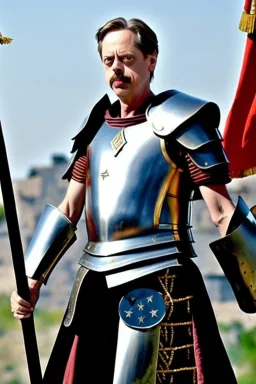 steve buscemi in greek armor at the fall of the city of Troy trebuchet high quality high detail