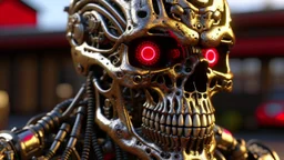 4k full detail, realistic, terminator vs Eddie iron maiden