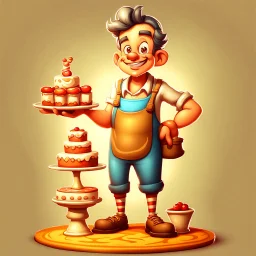 a cartoon character thirty years old confectioner , an ultrafine detailed painting by senior character artist, featured on polycount, sots art, artstation hd, 2d game art, behance hd