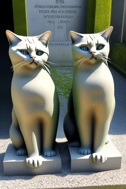 Sick unnatural looking cats. Extra legs, extra heads. Cementary in Vienna.