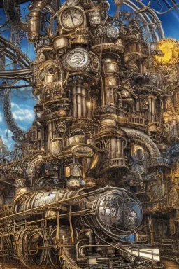 Insanely detailed intricately detailed meticulously detailed hyperdetailed AbstractTech technopunk, steampunk train on a roller coaster, high contrast, beautiful landscape, realistic and natural, detailed full-color , nature, HD photography, Galen Rowell, David Muench, perfect composition, gloss, hyperrealism