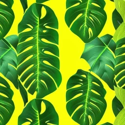 large tropical leaf repeat pattern various tropical plants monstera, greens and yellows with patterns, high definition 4k quality, repeat pattern wallpaper