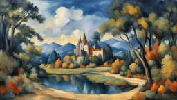 Style Cézanne, luxury, dream world, calm beauty, fantasy world, magic, beautiful composition, exquisite detail