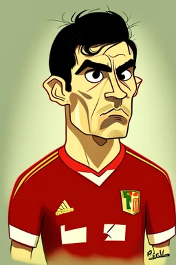 Jose Sa Portuguese football player , cartoon 2d