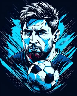 edit a design for messi shot ball for T-shirt