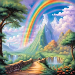 fantasy 90's tcg art of a rainbow prism