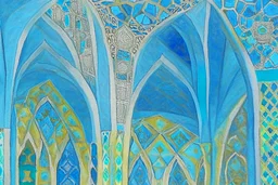 blue and turquoise arches by artist "Dorian Haqmoun"