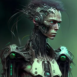 an andro-humanoid, highly sophisted, biopunk style,