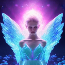 Visage Angel crystalline, blue,pink , cosmic, opalescent, gemstones, crystals, other worldly,water,bright, ice background, snow lake blue