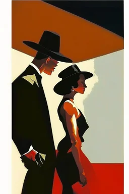 Abstract art in the style of jack vettriano