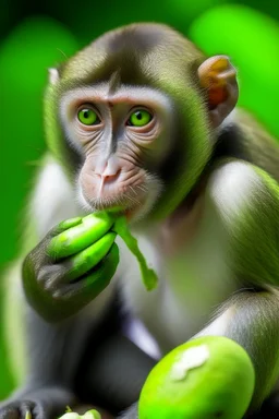 monkey eating cucumbers
