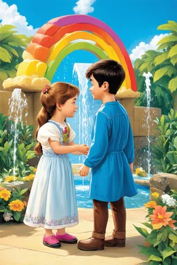 A BOY AND A GIRL IN “The Secret of the Rainbow Fountain”