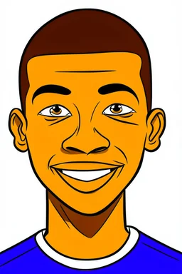 Kylian Mbappe French soccer player cartoon 2d