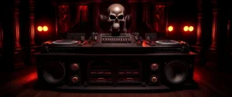 DJ of the damnded, insanely detailed DJ booth in hell, MID set, speakers and equipment made of bone, anatomically correct, add more skulls in th audience, photorealism, vray, 8k 3d https://stablecog.com/generate?o=a67b60e0-edd2-418d-9744-d1d585055d7f