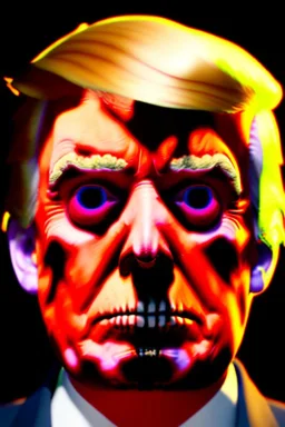 Ultra realistic image, Donald trump zombie, zombie performance, skull, blood, torn arm, night, walking twisted, waist up view, thriller style, dark ambient, highly detailed, White House background, concept art, unreal engine 5, god rays, ray tracing, RTX, focal lighting, ultra detail, volumetric lighting, 3d, finely drawn, high definition, high resolution.