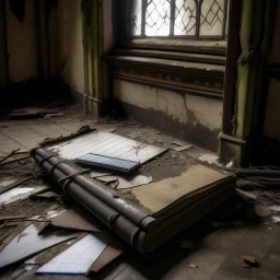 una libreta en un castillo abandonado