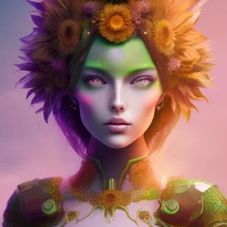 sunflower goddess green eyes