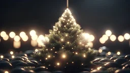 christmas tree,nature,bokeh, utra realistic, hyper detailed, masterpiece, sharp focus,volumetric lighting,