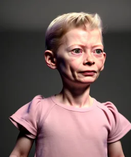 Tilda swinton toddler, full body, dramatic lighting, hyper realistic