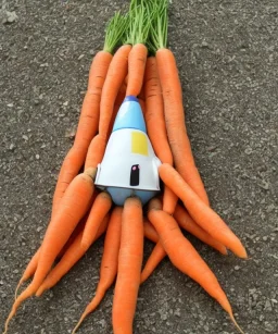 space rocket made of carrots