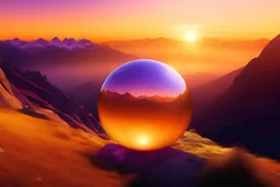 a d t k y e g in the big mountains trasparent random little sphere in the sunset purple gold