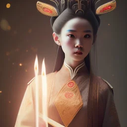 a cute litte ant-eater wearing Hanfu, holding a large candle, BK complex detail, cinema, reality, detail, octane rendering, stoic cinematic 4k epic detailed photograph shot on kodak detailed bokeh cinematic hbo dark moody 8k, 85mm f/16 by leica