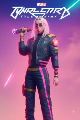 Billie Eilish, in stockings, cyberpunk2077