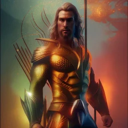 aquaman 8k resolution concept art by Greg Rutkowski dynamic lighting hyperdetailed intricately detailed artstation art trending on Artstation triadic colors Unreal Engine 5 volumetric lighting Alphonse Mucha WLOP Jordan Grimmer orange and teal"