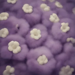 Candy candy, ,purple fur, flowered wallpaper background, old autochrome