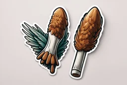 illustrated drumstick and wing, stickers