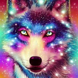 A magical sparkle wolf