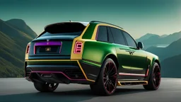 Rolls Royce Cullinan MANSORY Fused with Lamborghini Veneno, Super Detailed, desktop wallpaper, 4K rear view, center