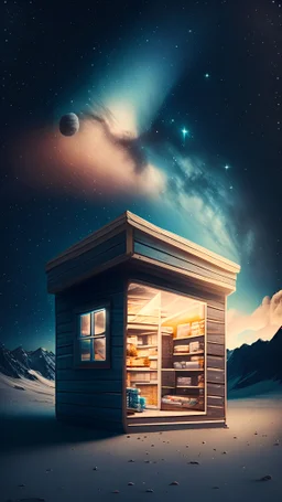 store cabin with space concept