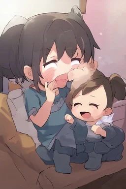2ethereuem babies crying over solana baby going to base chain cartoon