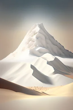 one white mountain in desert