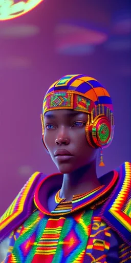 kente scene, thread, embroidery, octane render, high detail